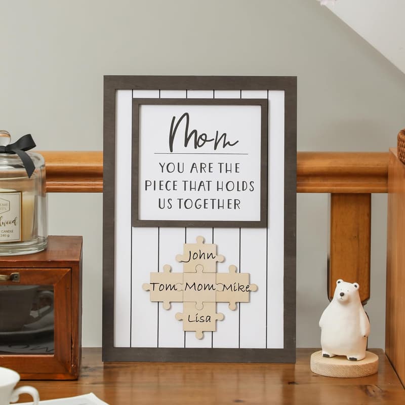Mother's Day Personalized Name Puzzle Wall Art Decor
