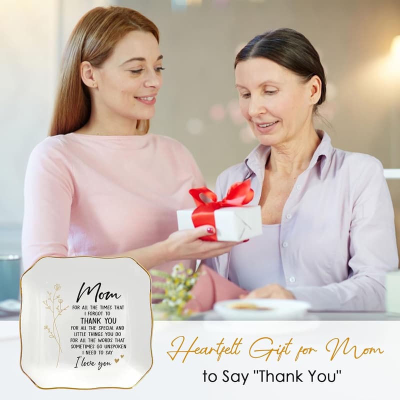 Mother's Day Ceramic Jewelry Dish - Gift for Mom