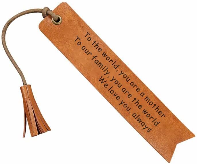 Mother's Day Engraved Leather Bookmark for Women