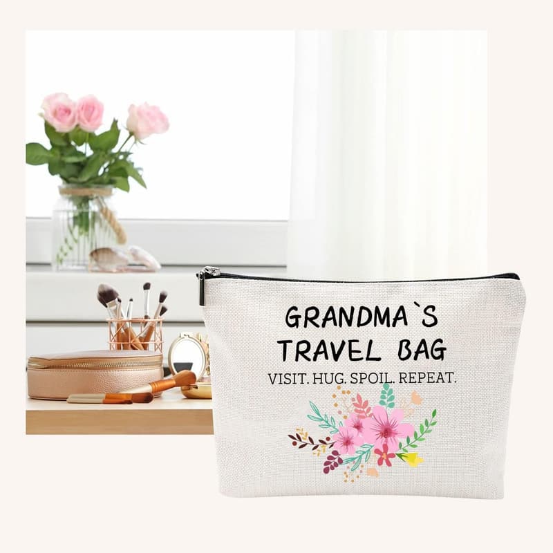 Grandma Travel Makeup Bag - Perfect Gift from Granddaughter/Grandson