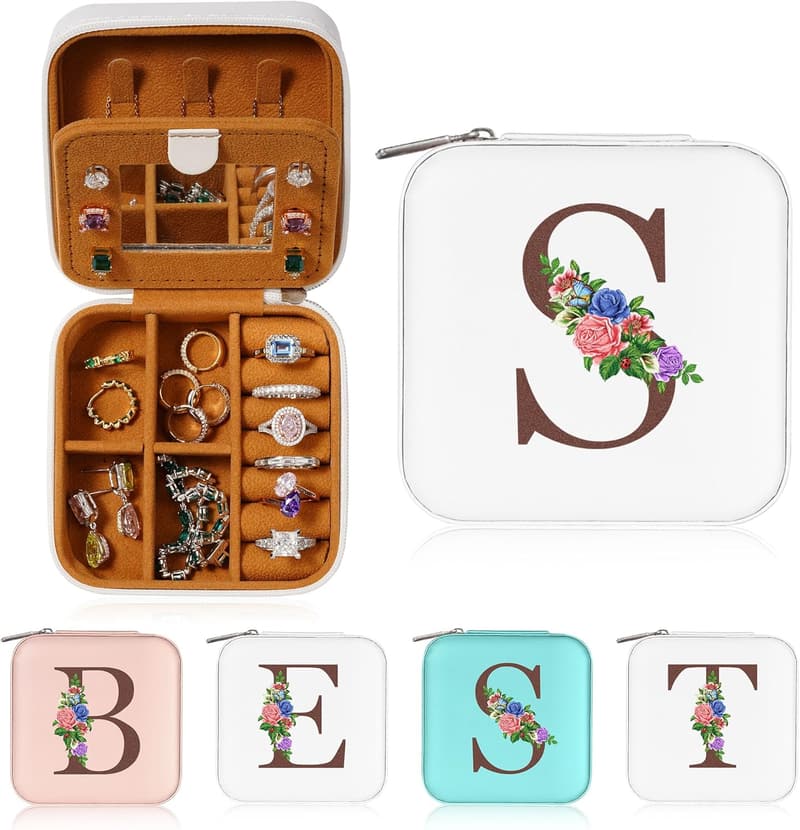 Personalized Travel Jewelry Case for Mom's Birthday Gift