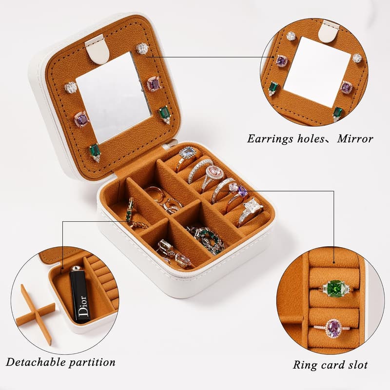 Personalized Travel Jewelry Case for Mom's Birthday Gift