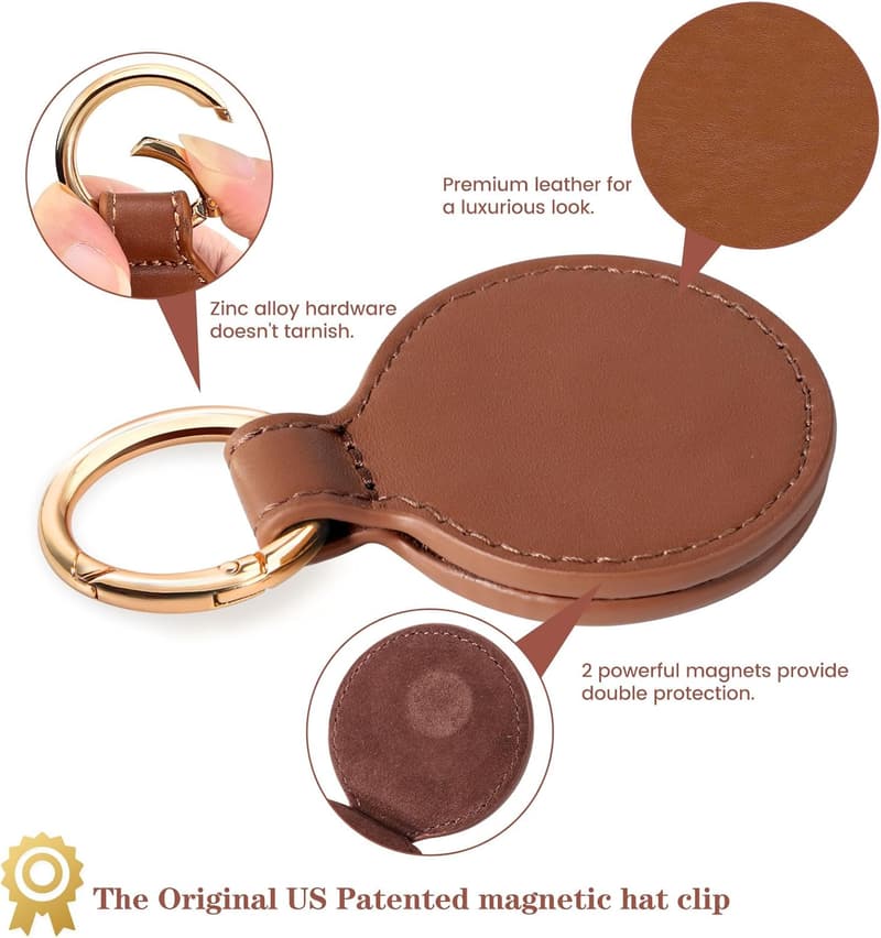 Magnetic Hat Clip for Travel - Brown Storage Hook
