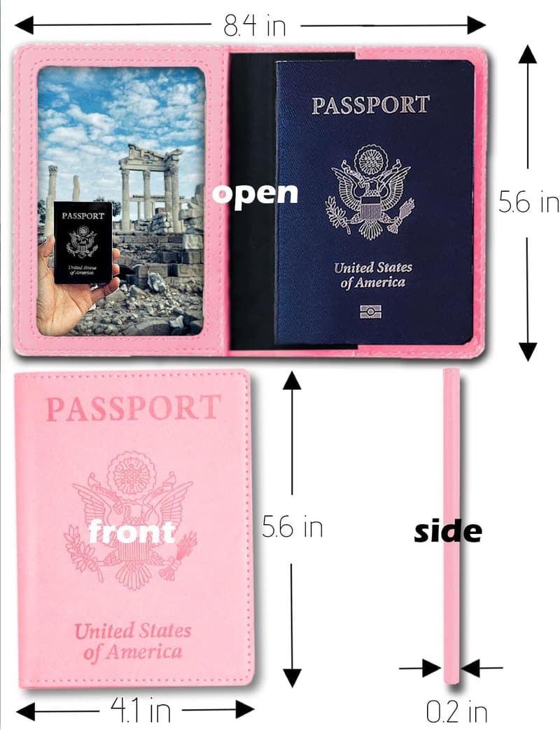 Pink Leather Passport Holder Case for Travel - Essential Accessory