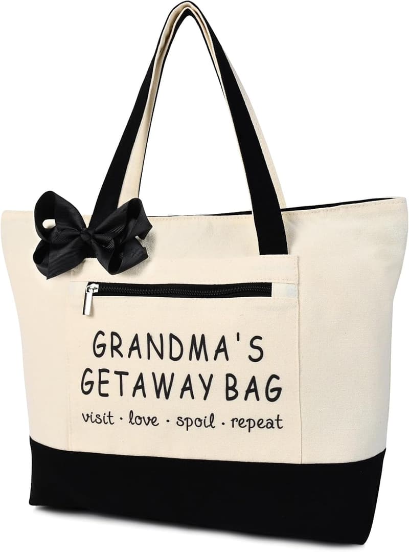 Grandma Birthday Canvas Tote Bag for Shopping & Travel