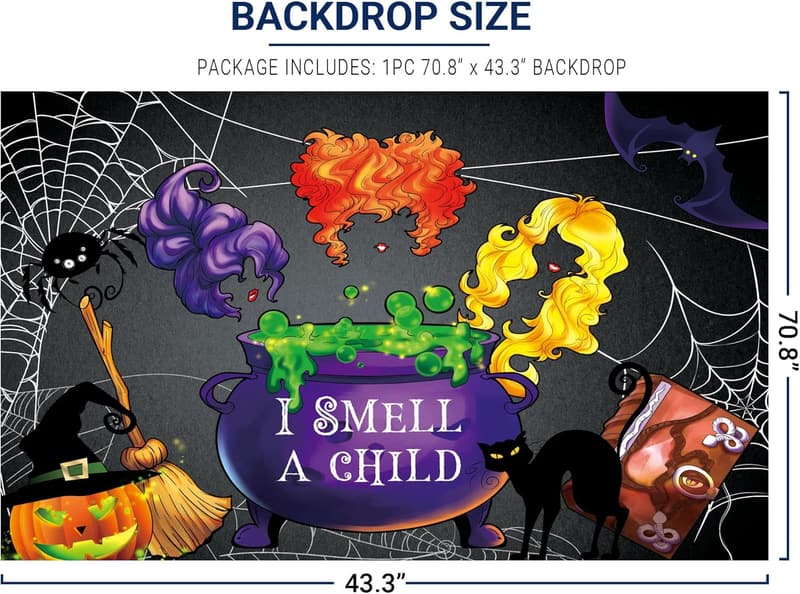 Halloween I Smell a Child Backdrop for Kids' Party Decor