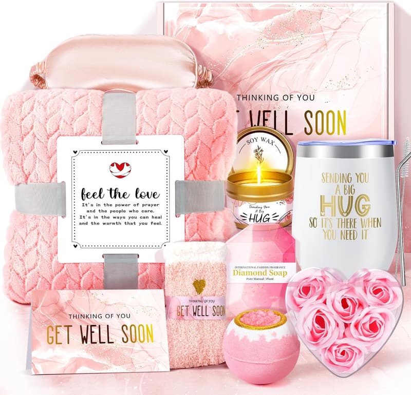 Get Well Soon Gift Basket for Women – 14PCS Care Package