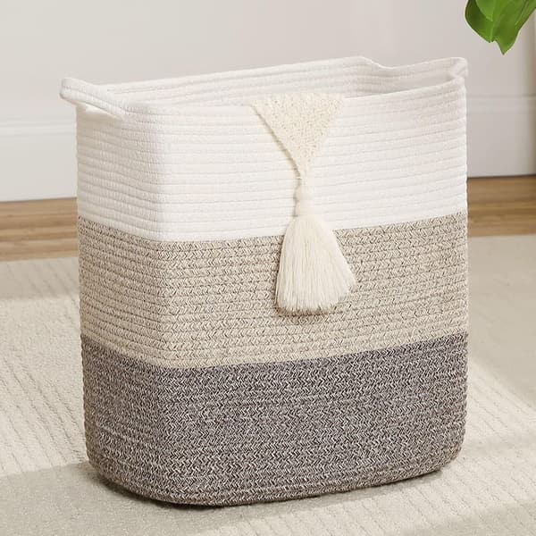 Woven Storage Basket with Handle - Gradient Brown, Large