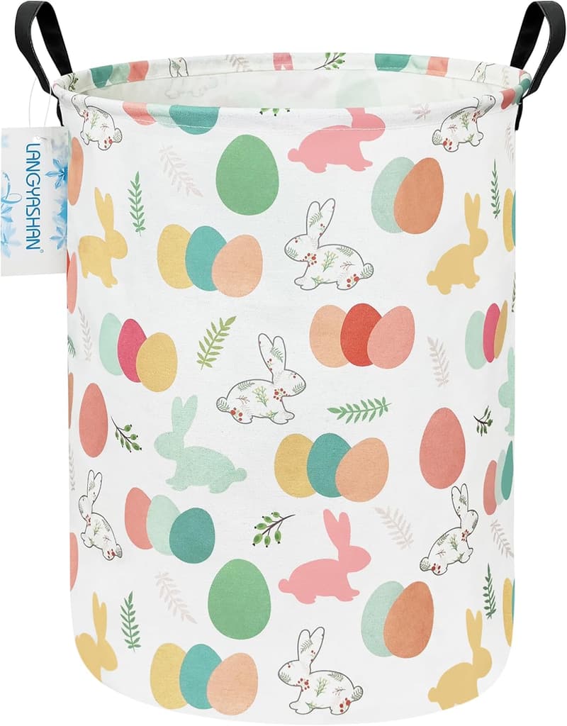 Easter Rabbit Canvas Laundry Basket for Children’s Storage