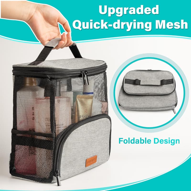 Hanging Toiletry Bag Organizer for College, Gym, & Travel