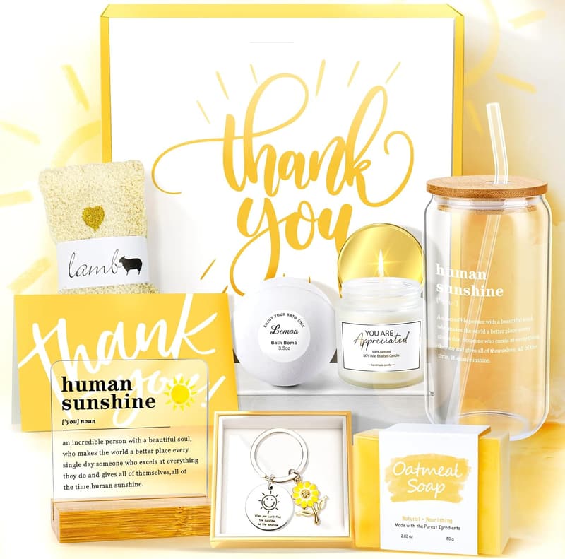 Sunshine Appreciation Gift Box for Women - 12PCS Thank You Basket