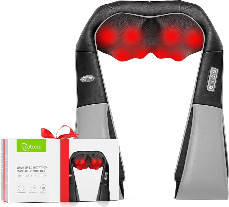 Shiatsu Neck and Back Massager with Heat for Pain Relief