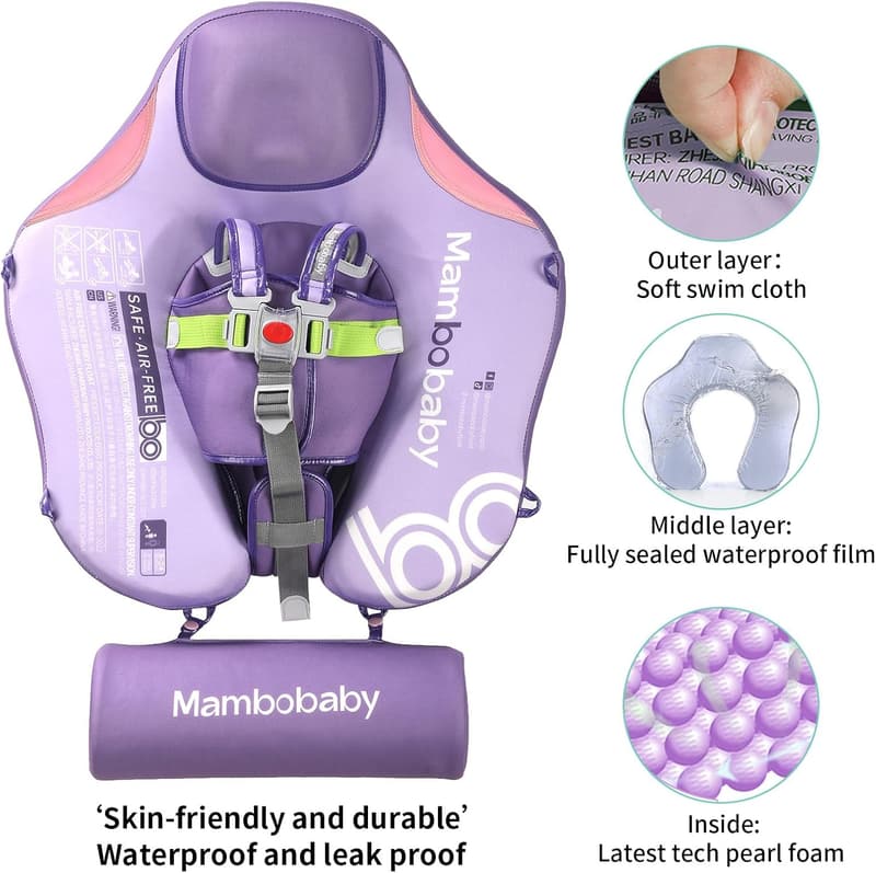 Upgraded Baby Pool Float with Canopy and Adjustable Tail