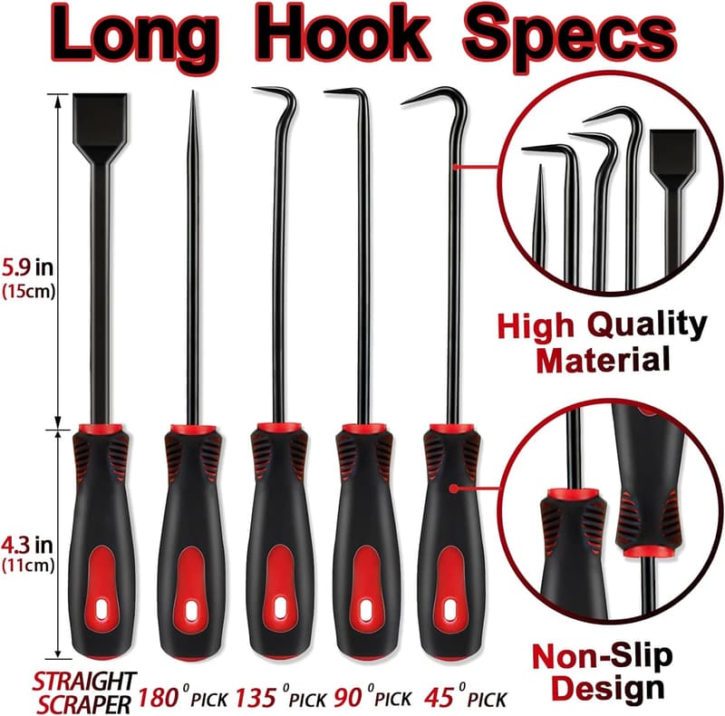 Carbon Steel Precision Pick & Hook Set for Automotive Maintenance