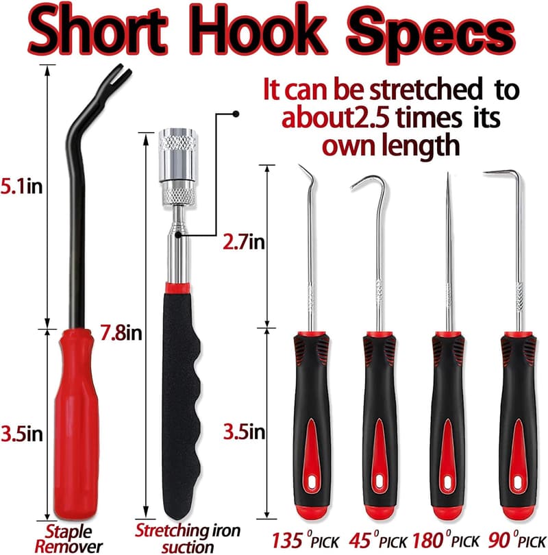 Carbon Steel Precision Pick & Hook Set for Automotive Maintenance