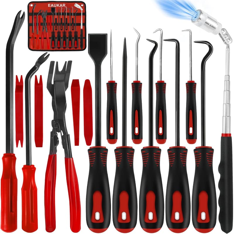Automotive Tool Kit: 17-Piece Trim Removal and Fastener Set
