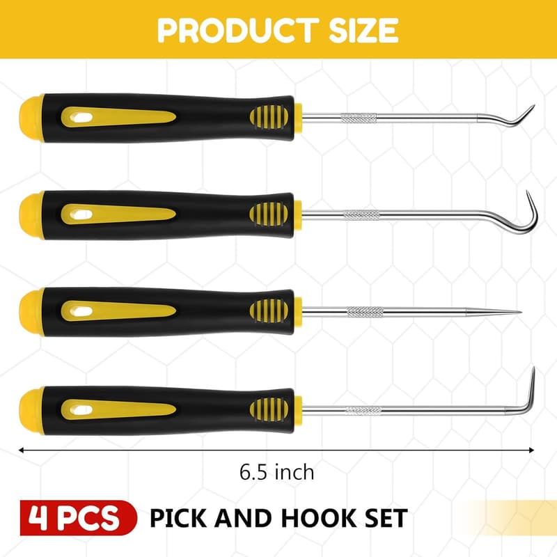 Automotive Mechanic Pick and Hook Tool Set - 4 Pcs