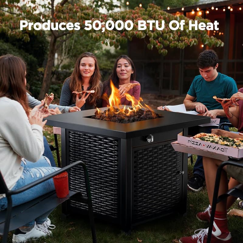 28-Inch CSA-Listed Propane Fire Pit Table for Outdoor Gatherings