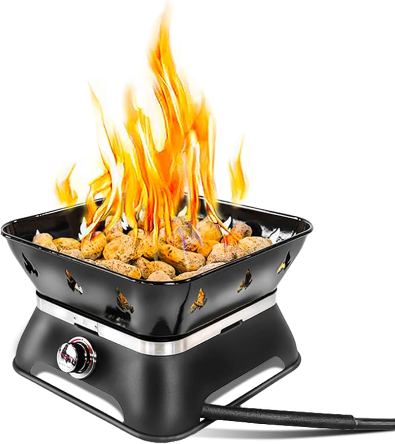 Portable 14” Smokeless Propane Fire Pit with Cover & Kit