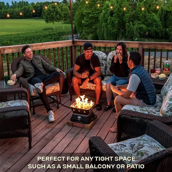 Portable 14” Smokeless Propane Fire Pit with Cover & Kit