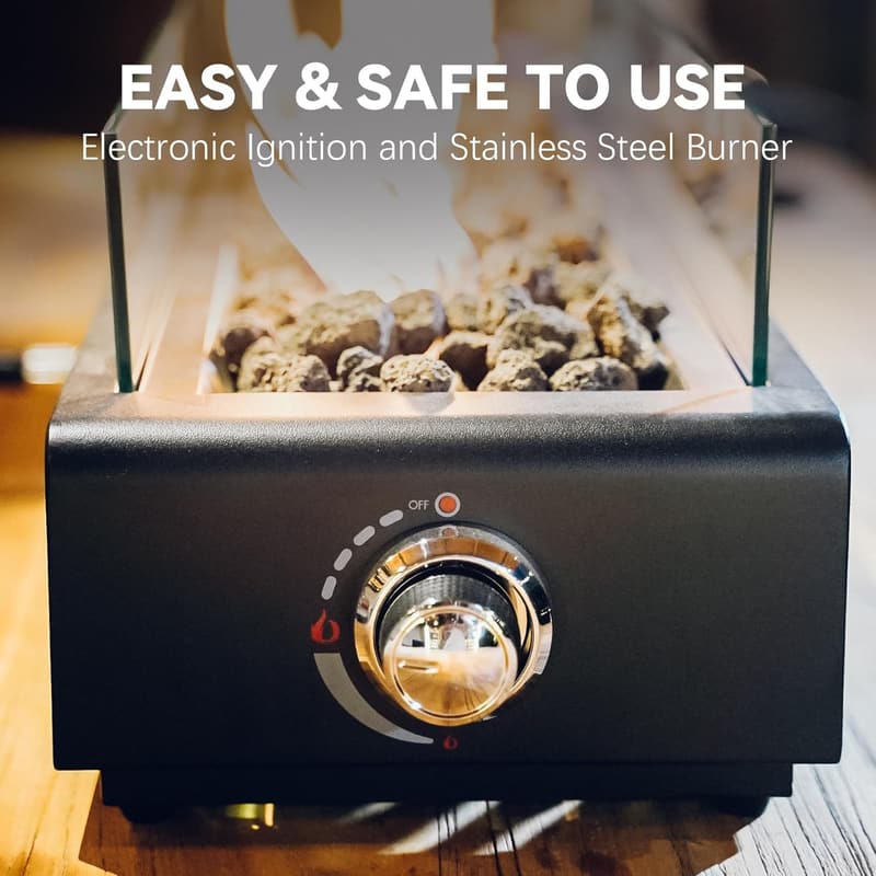 Portable Smokeless Propane Tabletop Fireplace for Outdoor Use