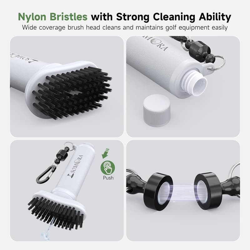Golf Club Cleaner Brush with Magnetic Clip - Perfect for Men