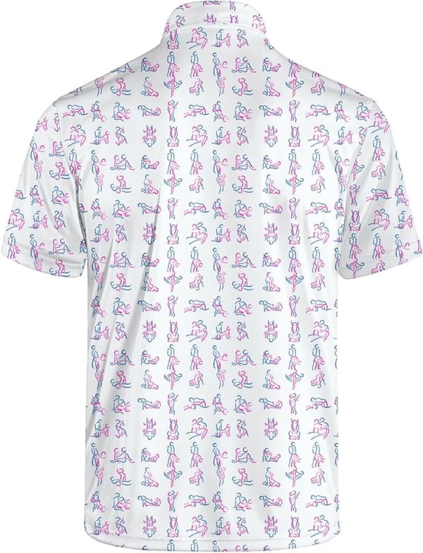 Funny Print Performance Golf Polo Shirts for Men