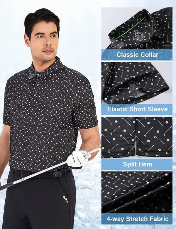 Men's Moisture-Wicking Golf Polo Shirt