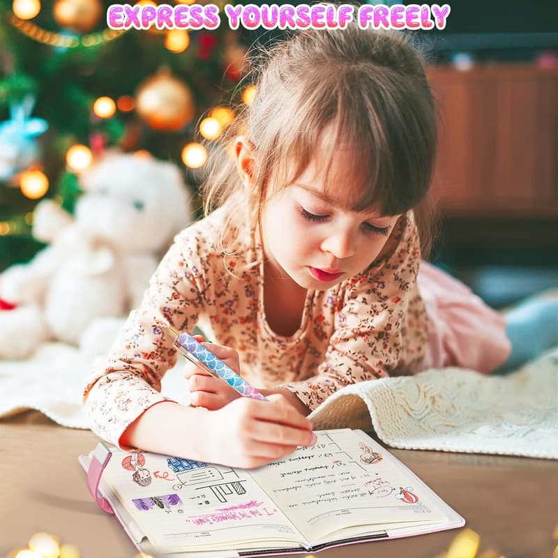 Aesthetic Pink Locked Diary for Teen Girls - Refillable Journal Kit
