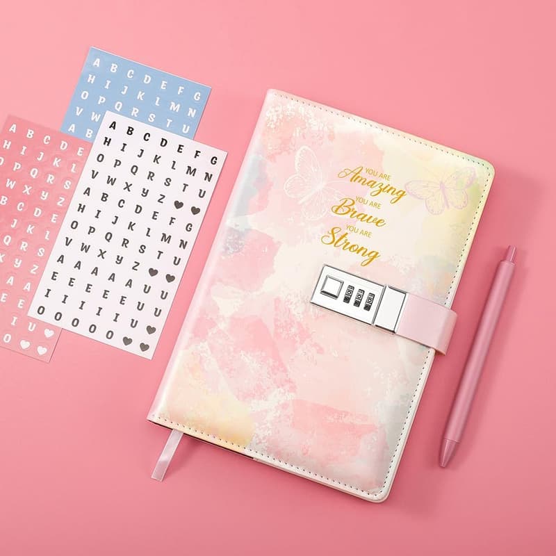 Locked Journal with Pen & Stickers - Birthday Gift for Girls