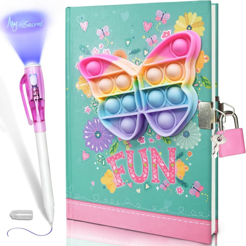 Girls' Secret Diary with Lock & Pen Set - 160 Lined Pages