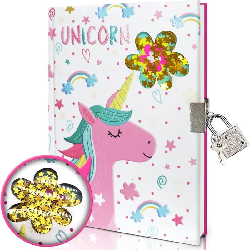 Unicorn Diary with Lock – 160-Page Journal for Kids