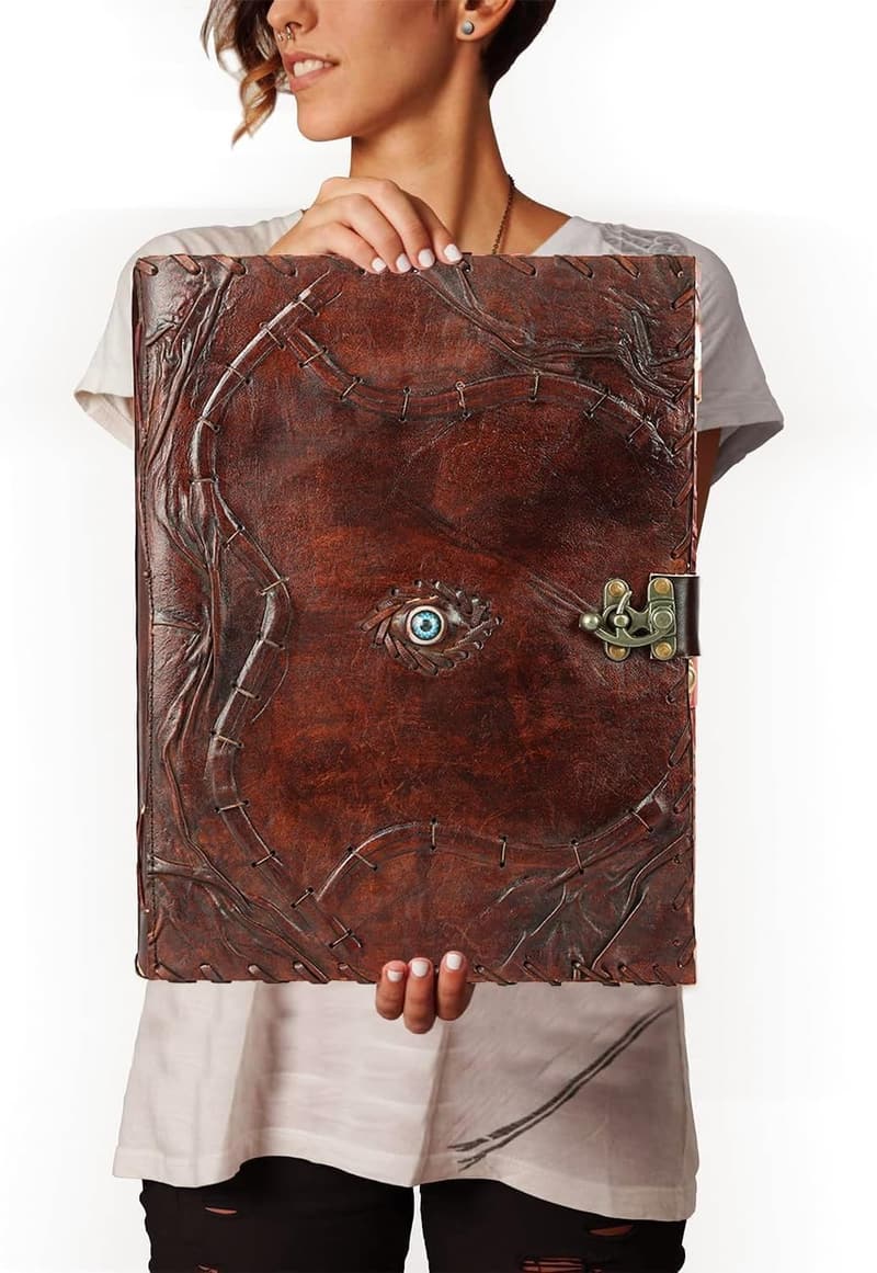 Customizable Hocus Pocus Leather Grimoire Journal for Witches