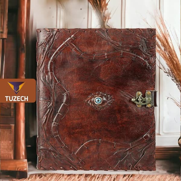 Customizable Hocus Pocus Leather Grimoire Journal for Witches