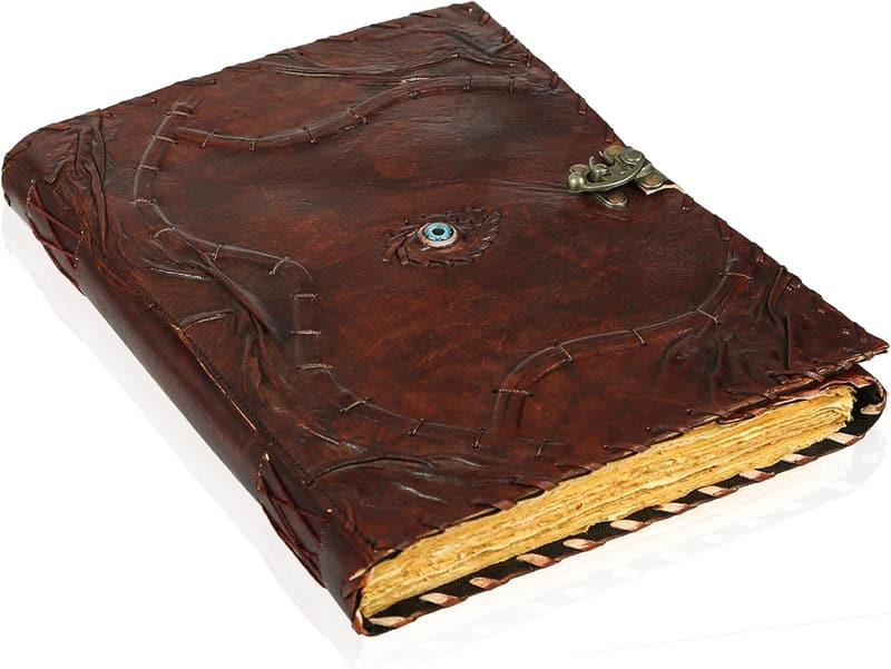 Customizable Hocus Pocus Leather Grimoire Journal for Witches
