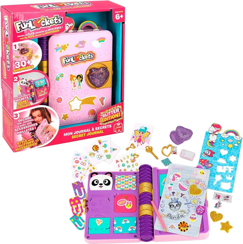 Glitter Lockable Diary with Surprises for Creative Girls 6+