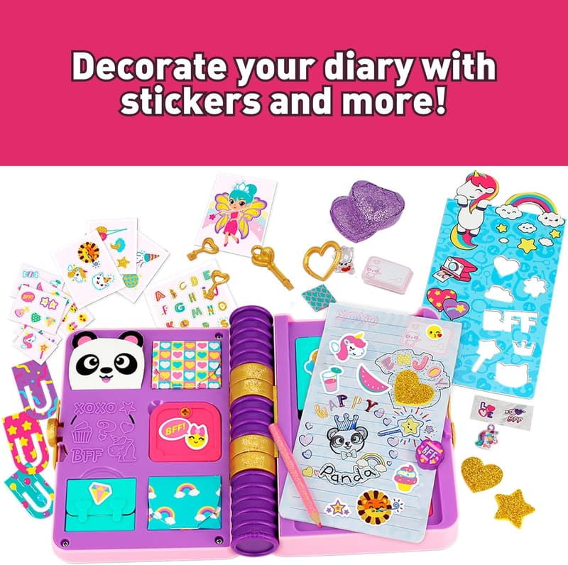 Glitter Lockable Diary with Surprises for Creative Girls 6+