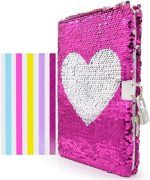 Reversible Sequin Travel Journal for Kids with Lock & Key