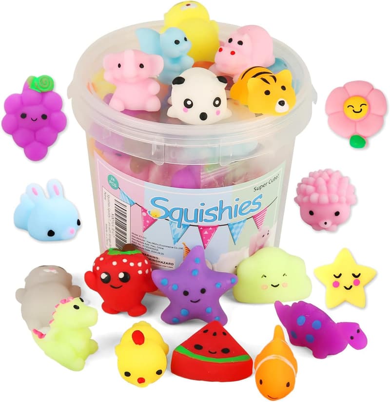 Kawaii Mochi Squishy Toy Set - 24 pcs Kids Party Favors