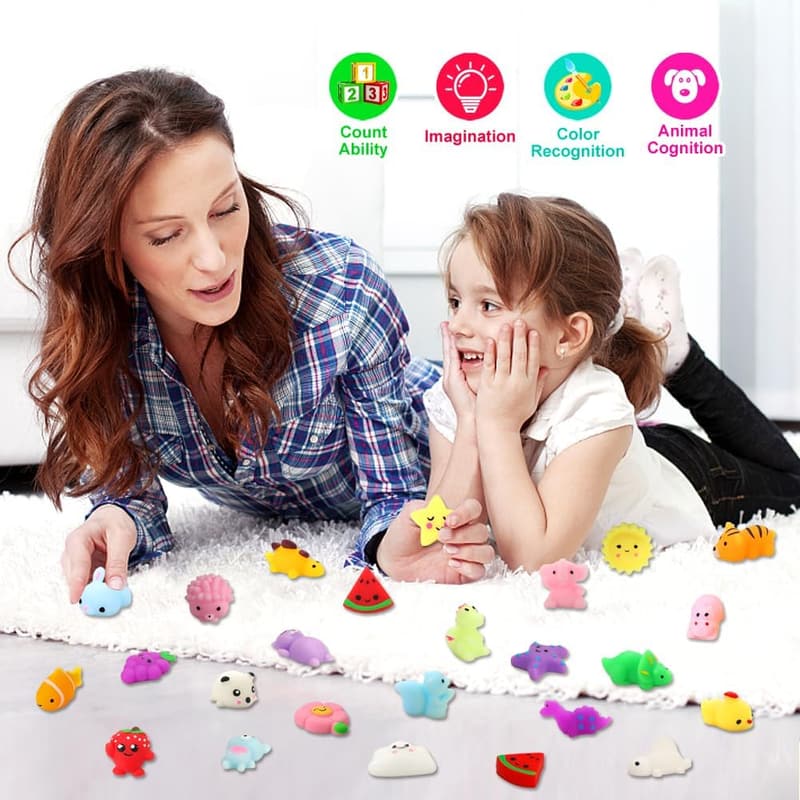 Kawaii Mochi Squishy Toy Set - 24 pcs Kids Party Favors