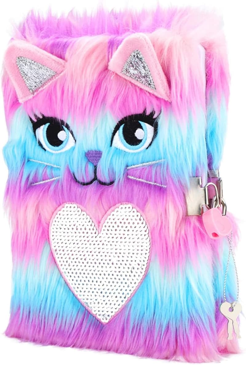 Cute Cat Diary with Lock - Birthday Gift for Girls 6-8