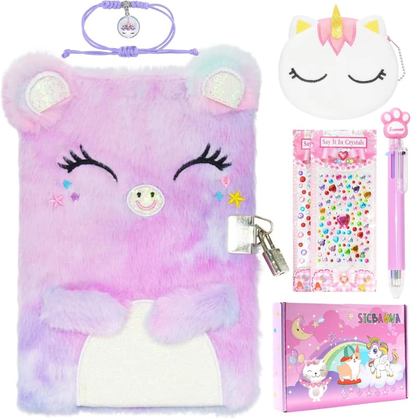 Cat Diary for Girls – Lock & Key Journal Gift Set with Pen & Stickers