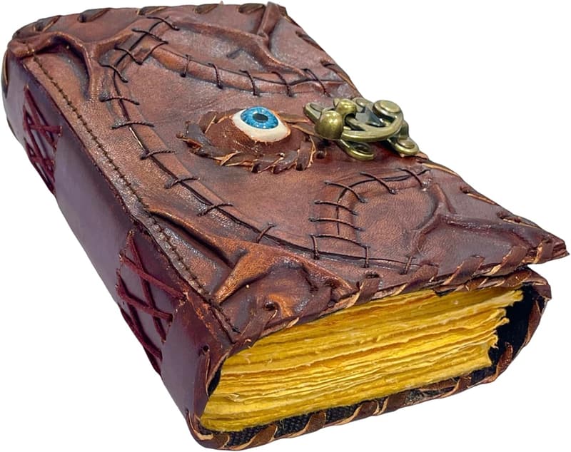 Witchy Halloween Grimoire Spellbook - Leather Bound Journal