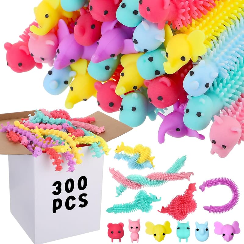 Sensory Fidget Toy Pack for Adults - Stretchy Animal Worms