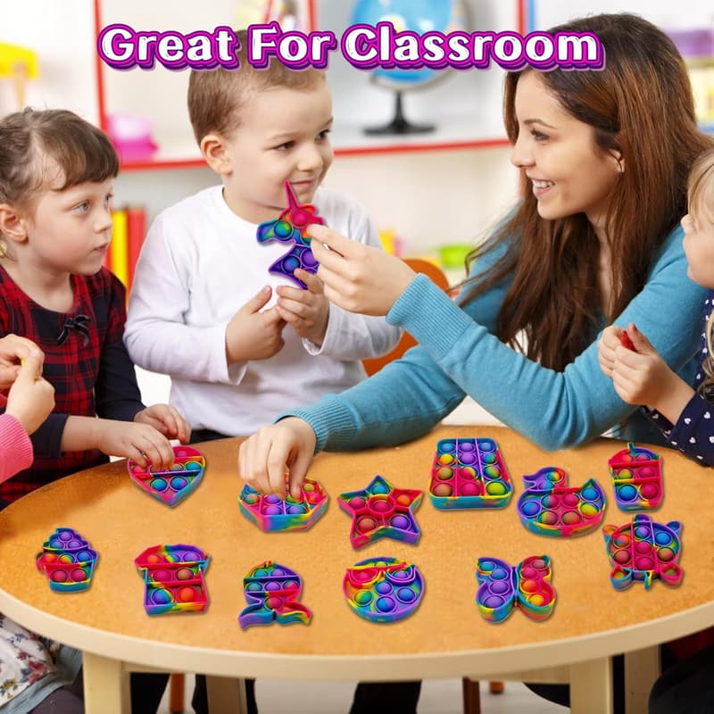 14 Pack Pop Fidget Sensory Toys for Kids Birthday Party Favors