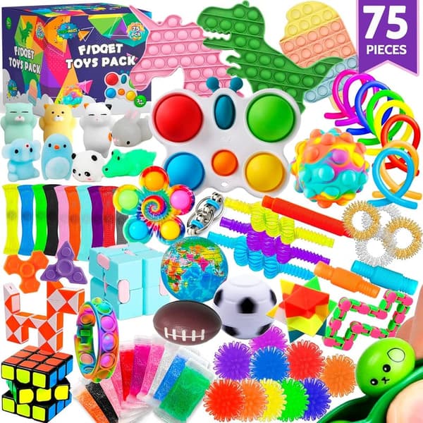 Fidget Toy Party Pack - 75 pcs Stress Relief Toys for Kids