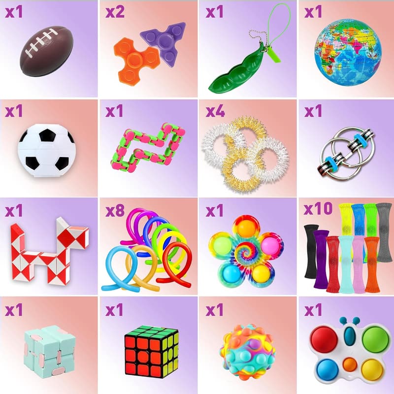 Fidget Toy Party Pack - 75 pcs Stress Relief Toys for Kids