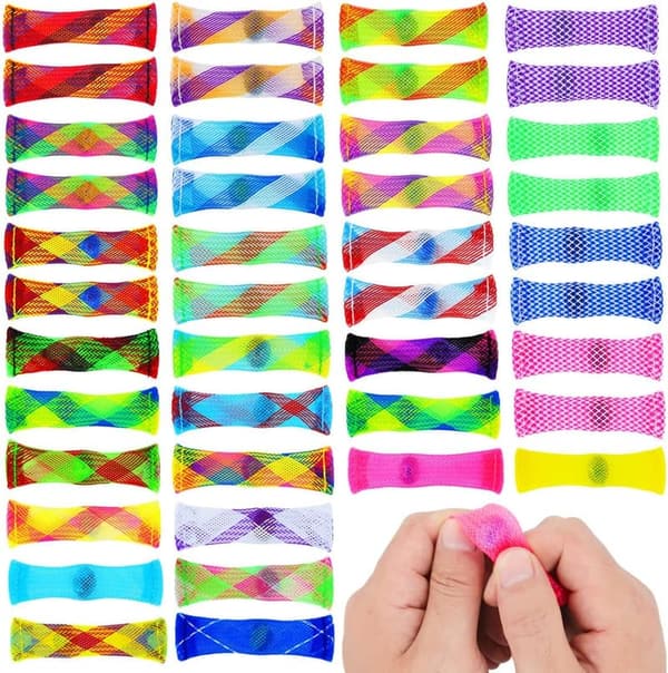 Mixed Color Marble Mesh Fidget Toy Pack - Stress Relief 42pcs