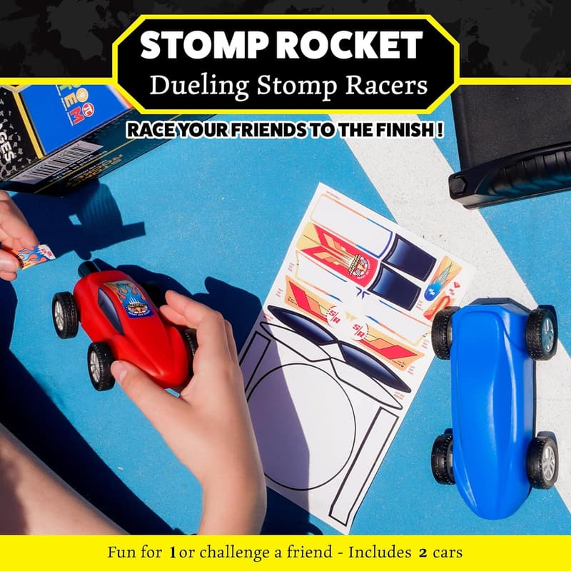 Air-Powered Stomp Racers Toy Cars - 2-Pack Outdoor Fun