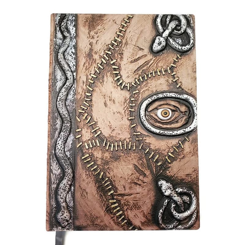 Halloween Spellbook Prop - Small PU Leather Necronomicon Journal